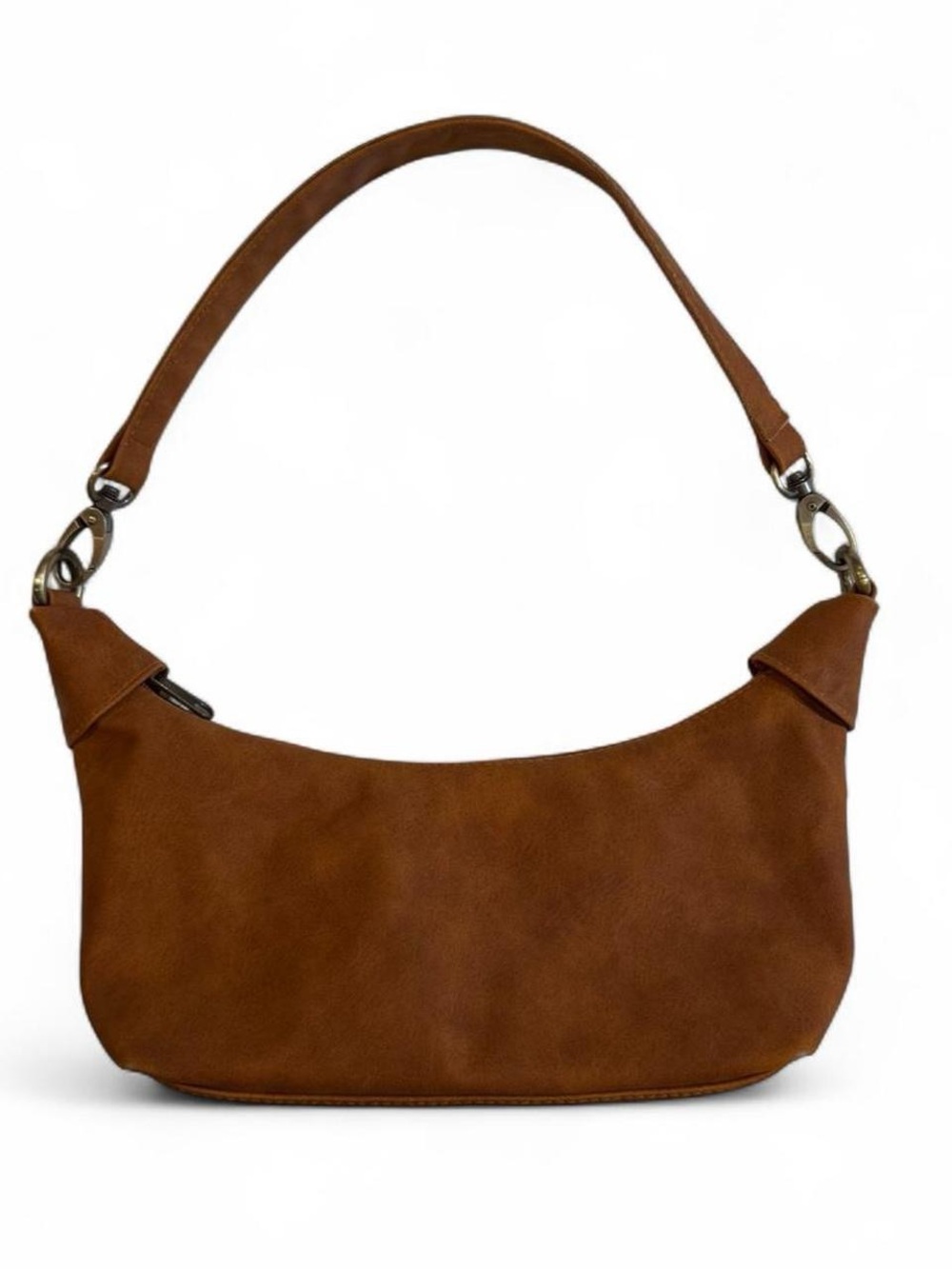 Faux Suede Camel Brown Purse